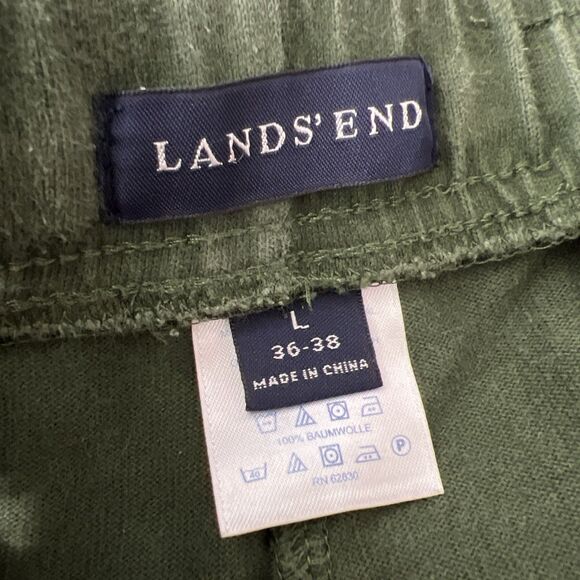 Lands' End Shorts Men Large 36-38 Green Pull On Drawstring Casual Lounge Bottoms - Picture 3 of 14